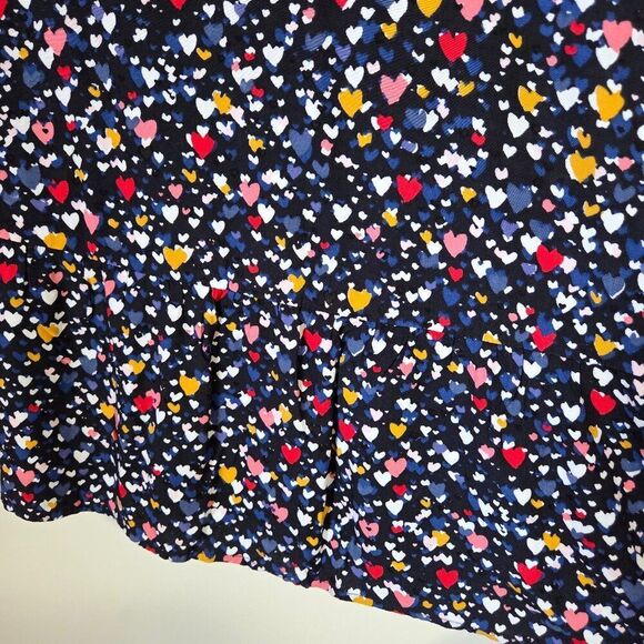 EUC LOFT HEARTS PRINT COLORFUL TOP BABYDOLL STYLE SIZE SMALL - Picture 4 of 16